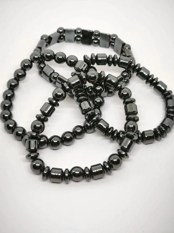 Ensemble de 4 bracelets en hématite 6-8mm