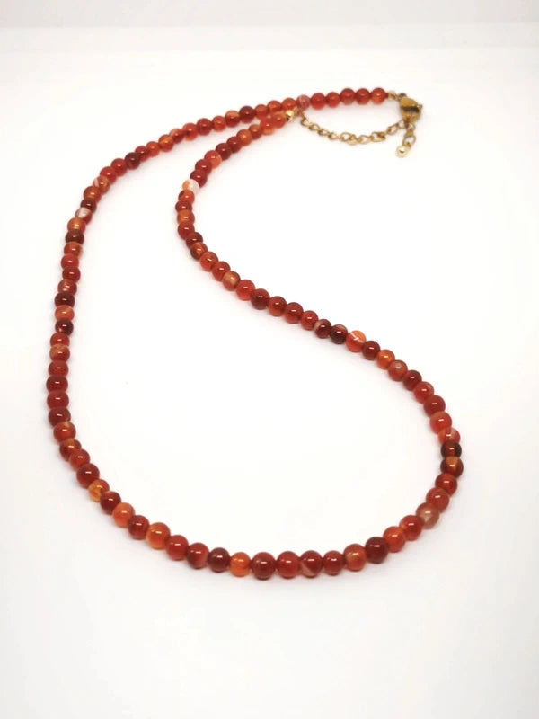 Collier en perles de cornaline 4mm