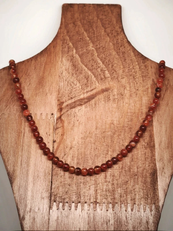 Collier en perles de cornaline 4mm