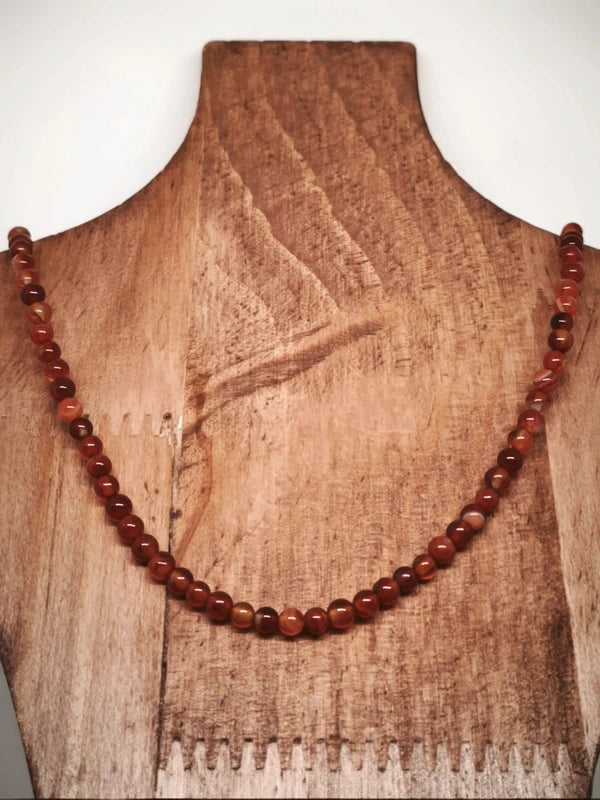 Collier en perles de cornaline 4mm