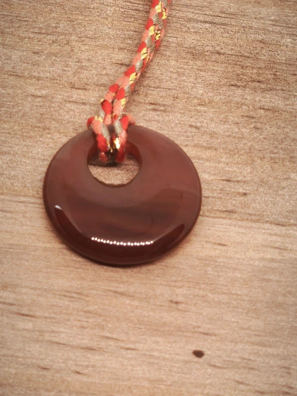 Collier en cornaline cordon ajustable