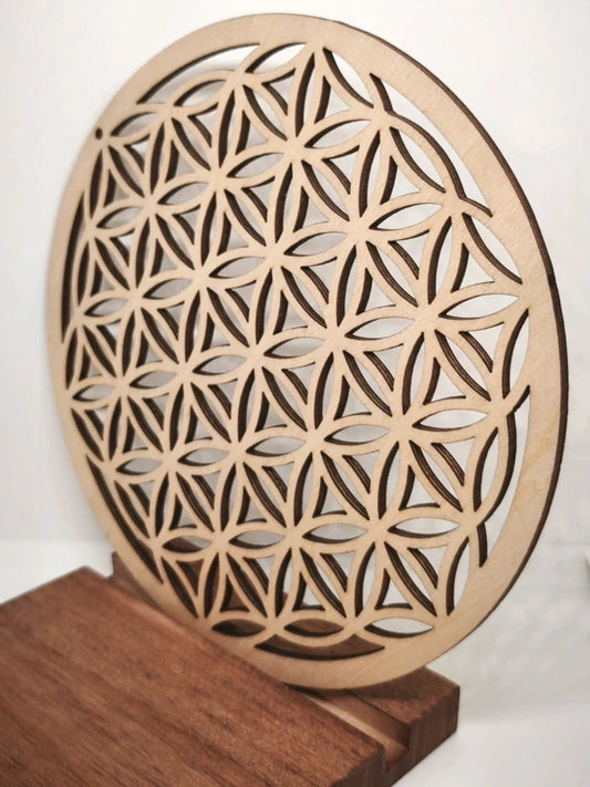 Fleur de vie en bois 15cm.