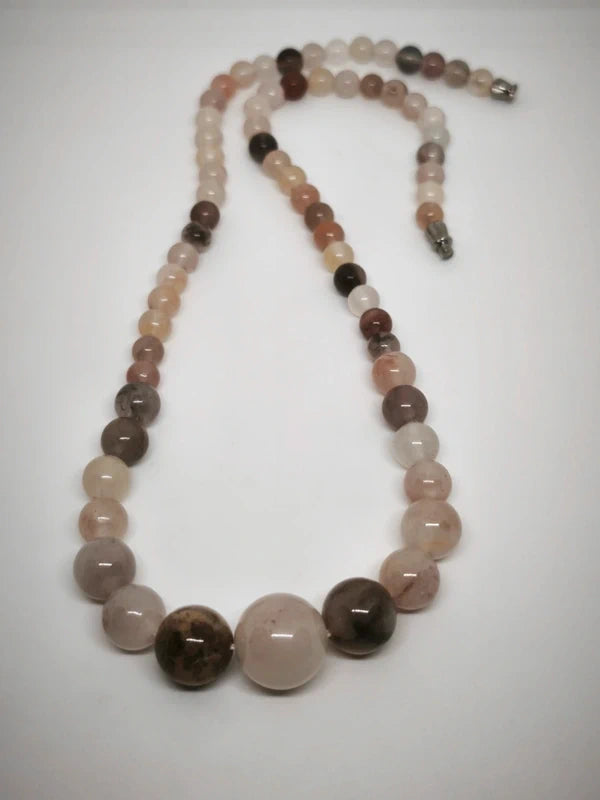 Collier en perles de quartz fumé