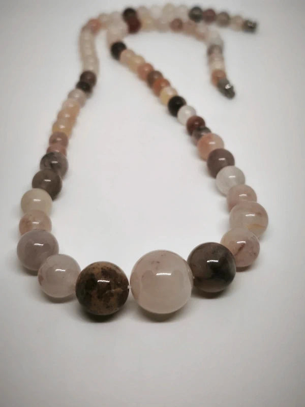 Collier en perles de quartz fumé