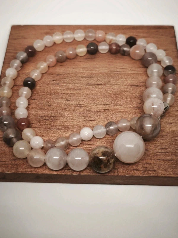 Collier en perles de quartz fumé