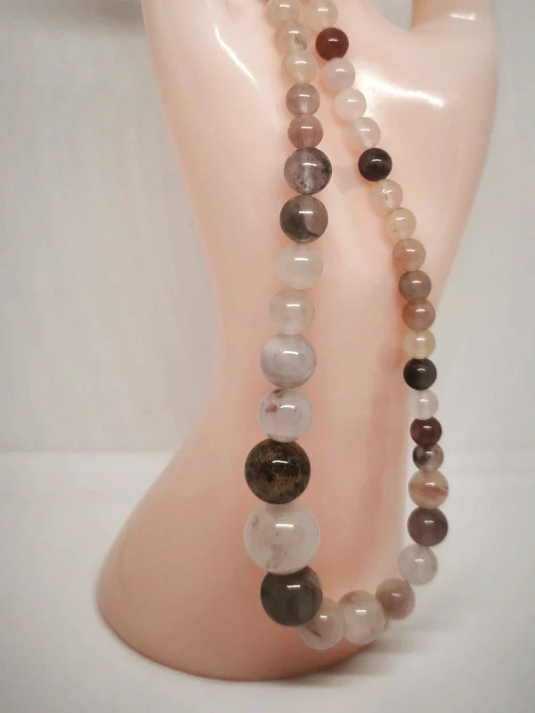 Collier en perles de quartz fumé
