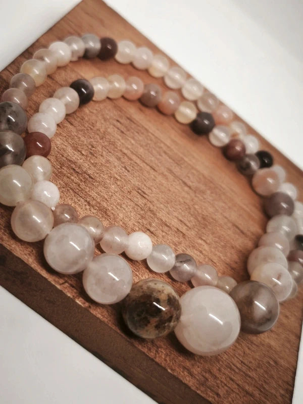 Collier en perles de quartz fumé