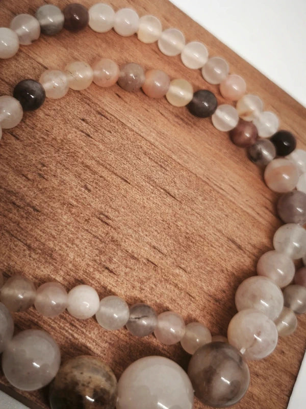 Collier en perles de quartz fumé