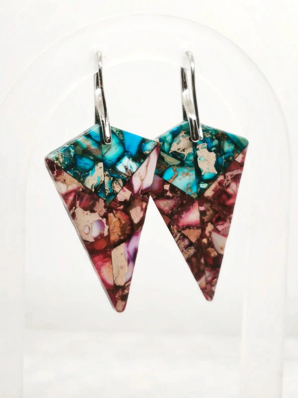 Boucles d'oreilles triangulaire en variscite