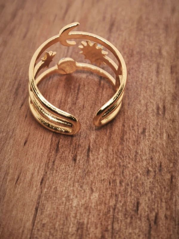 Bague en acier inoxydable et perles de résine turquoise