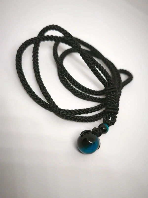 Collier en perles d'oeil de tigre bleu 10mm