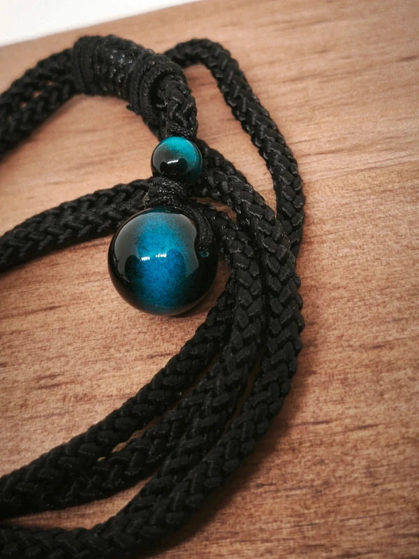 Collier en perles d'oeil de tigre bleu 10mm