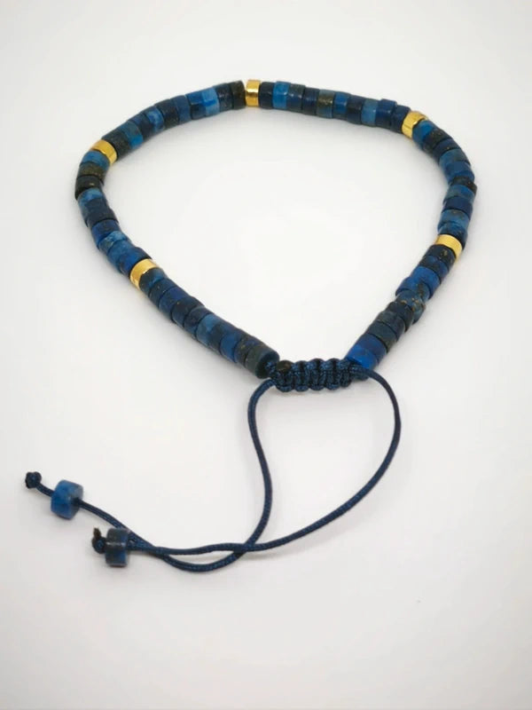 Bracelet ajustable lapis lazuli 4mm