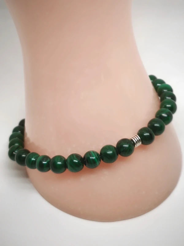 Bracelet en malachite véritable 6mm