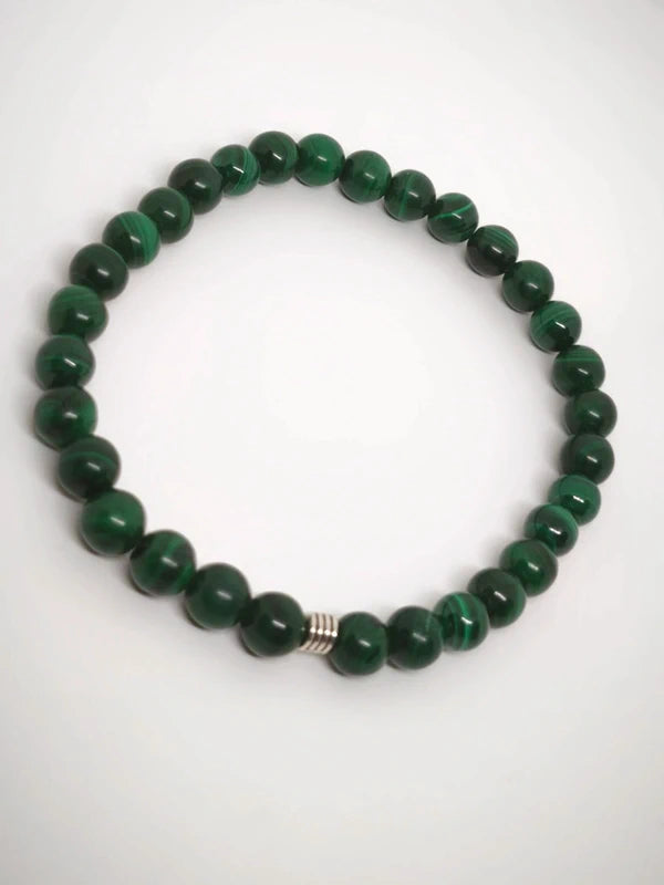 Bracelet en malachite véritable 6mm