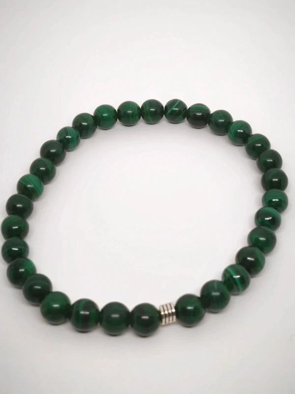 Bracelet en malachite véritable 6mm
