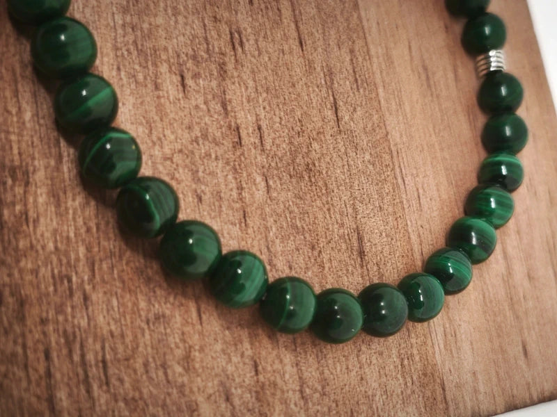 Bracelet en malachite véritable 6mm
