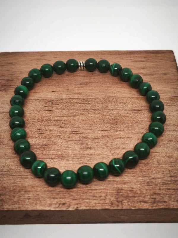 Bracelet en malachite véritable 6mm