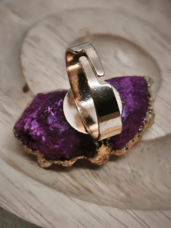 Bague en cristal de roche coloré