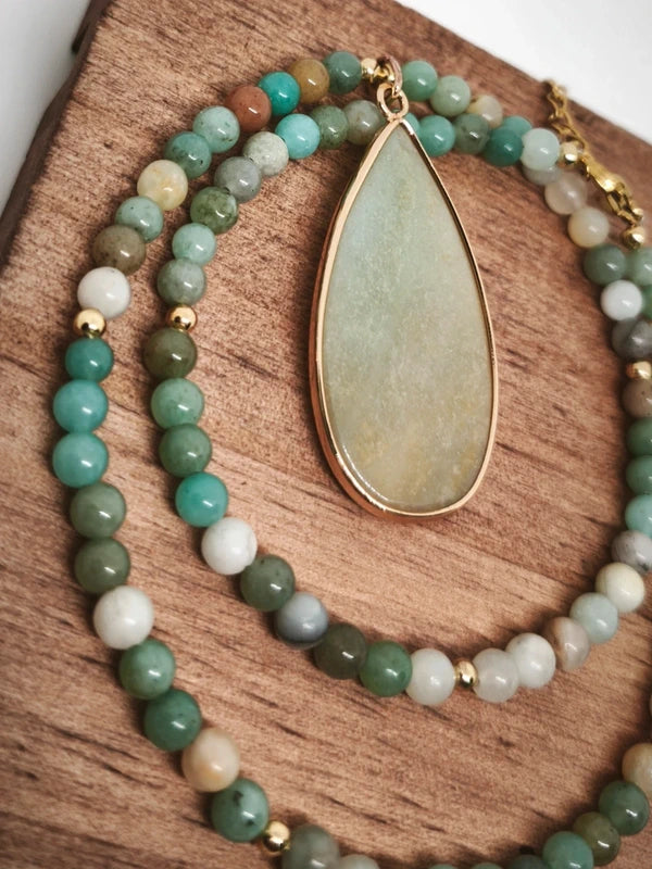 Collier en amazonite avec pendentif