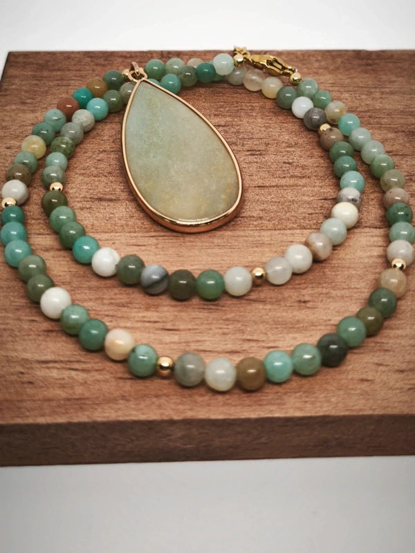 Collier en amazonite avec pendentif