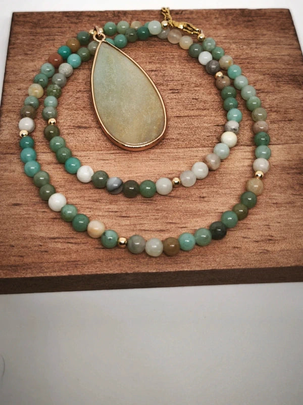 Collier en amazonite avec pendentif