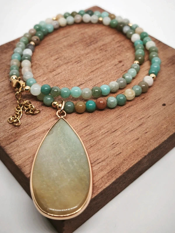 Collier en amazonite avec pendentif