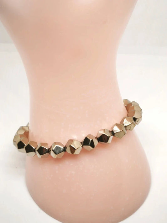 Bracelet en pyrite facettée 8mm