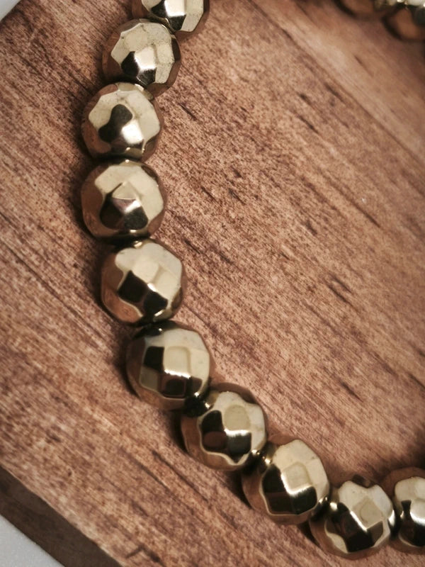 Bracelet en pyrite facettée 8mm