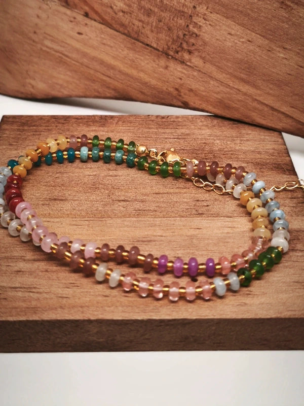 Collier multiperles en pierres naturelles