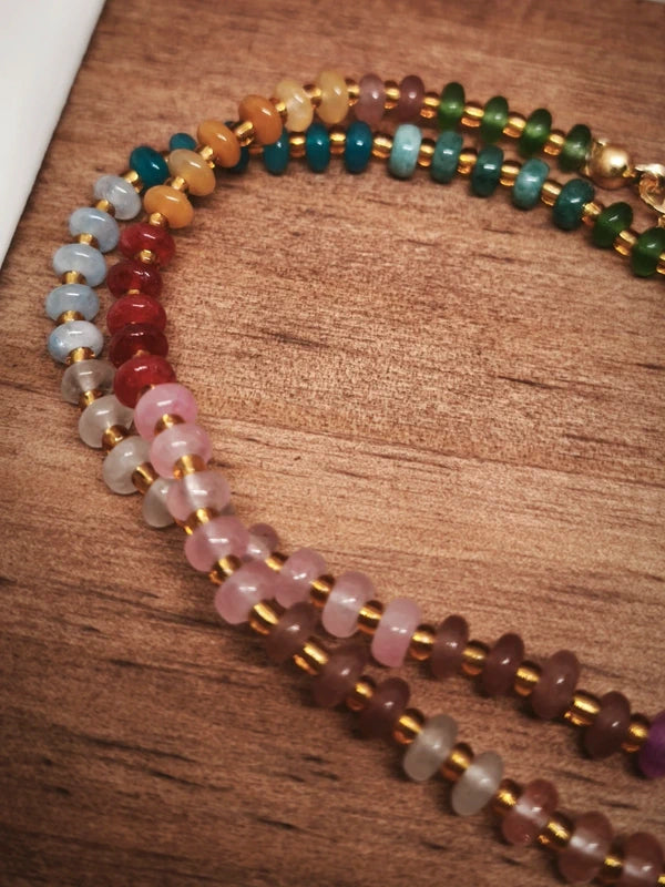 Collier multiperles en pierres naturelles
