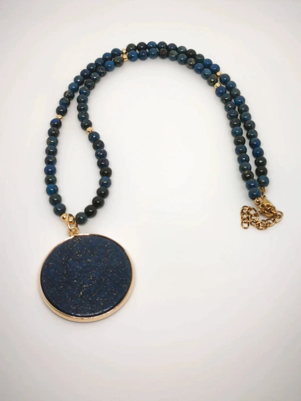 Collier en lapis lazuli 4mm avec pendentif