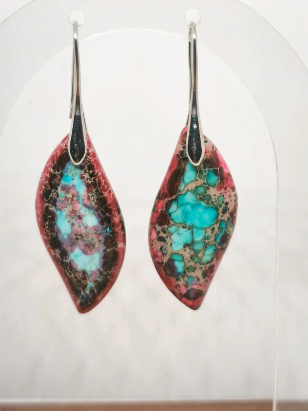 Boucles d'oreilles en jaspe sédimentaire