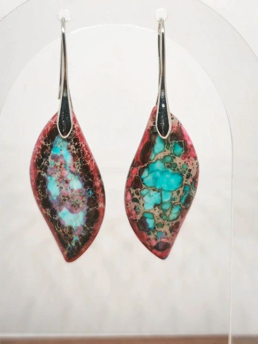 Boucles d'oreilles en jaspe sédimentaire