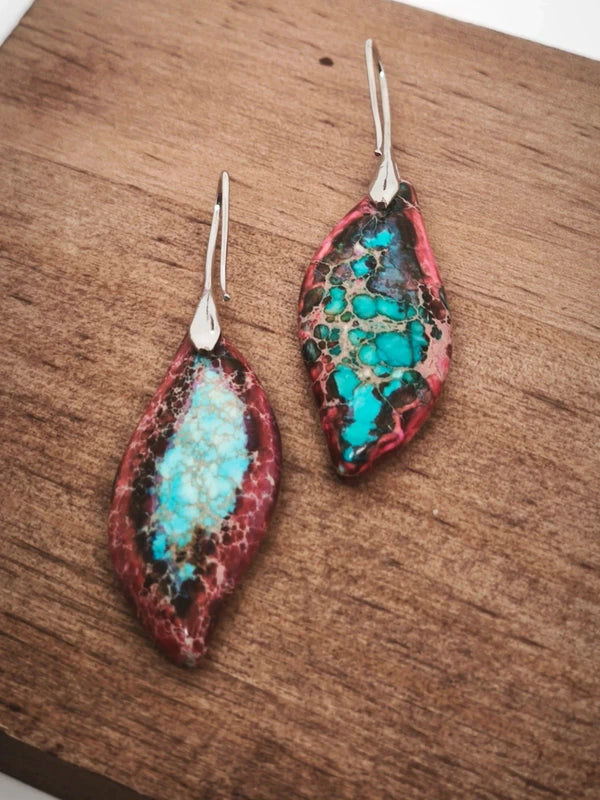 Boucles d'oreilles en jaspe sédimentaire