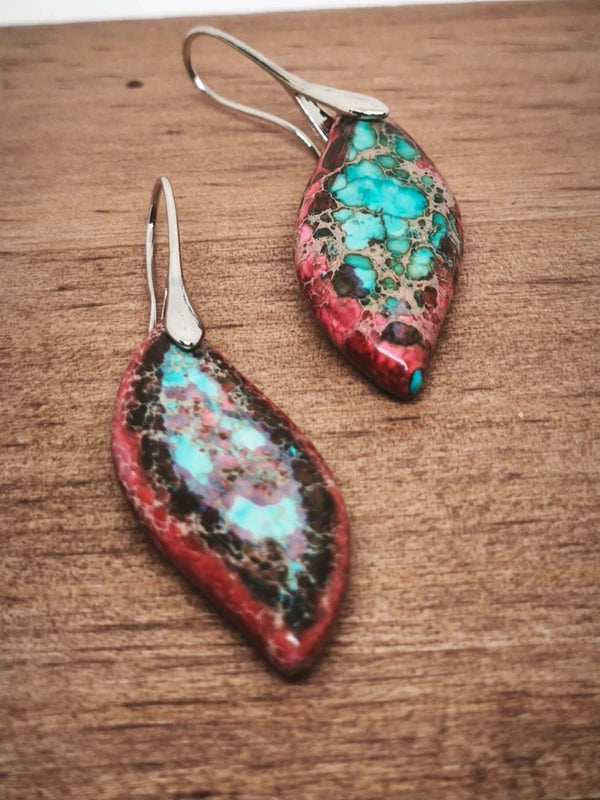 Boucles d'oreilles en jaspe sédimentaire