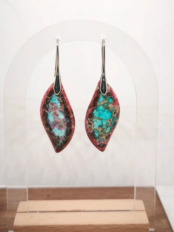 Boucles d'oreilles en jaspe sédimentaire