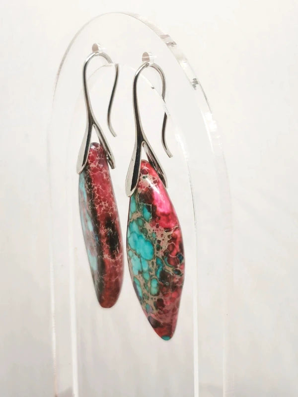 Boucles d'oreilles en jaspe sédimentaire