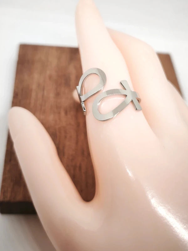 Bague croix ânkh en acier inoxydable