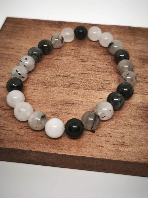 Bracelet quartz tourmaliné 8mm