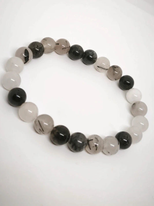 Bracelet quartz tourmaliné 8mm