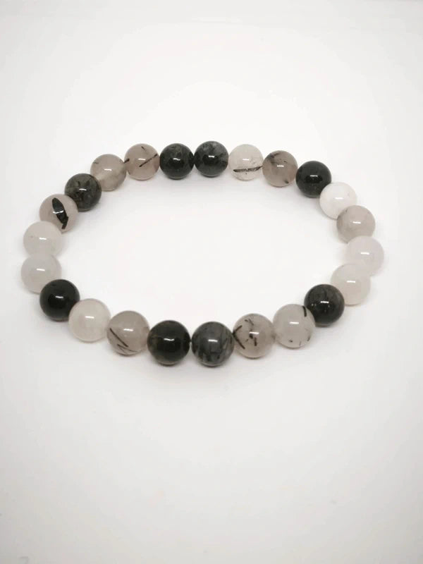 Bracelet quartz tourmaliné 8mm