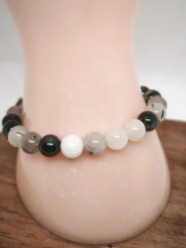 Bracelet quartz tourmaliné 8mm