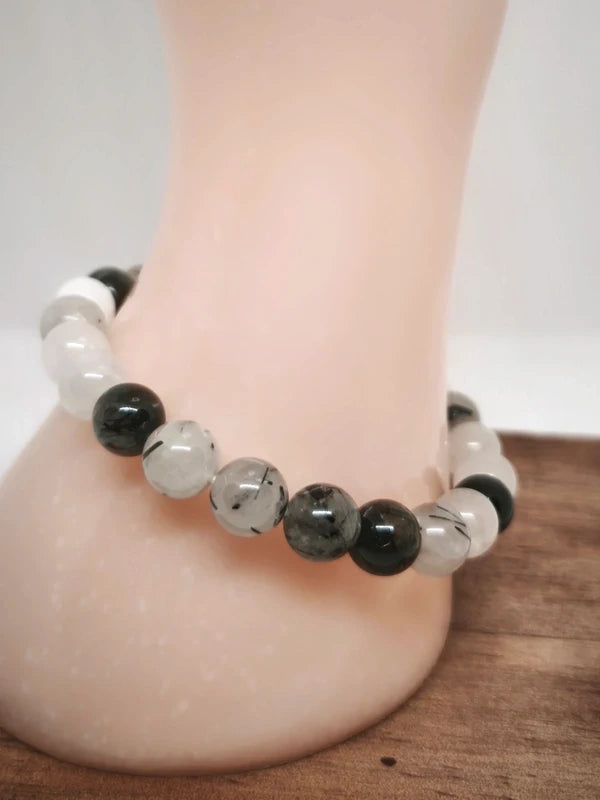 Bracelet quartz tourmaliné 8mm