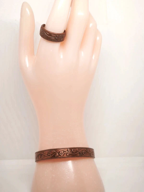 Bracelet et bague en cuivre