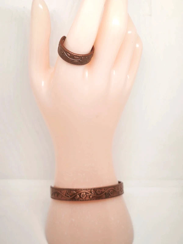Bracelet et bague en cuivre