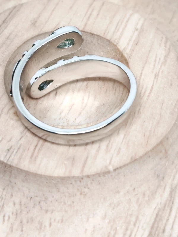 Bague cuillère argent sterling, agate mousse .