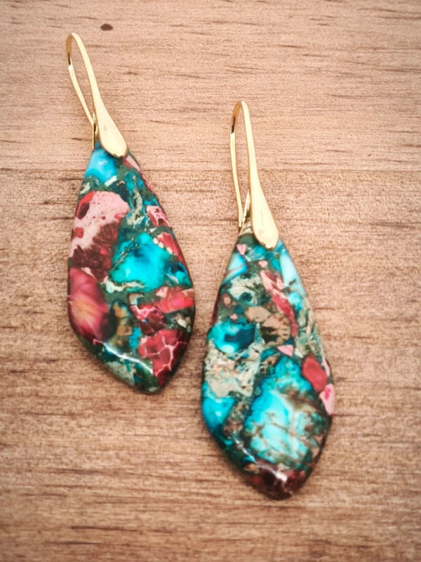 Boucles d'oreilles en variscite.