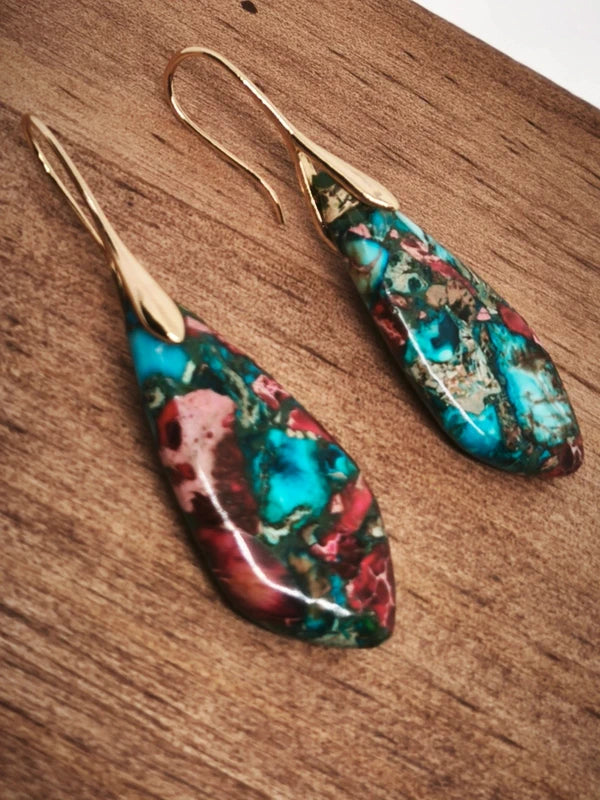 Boucles d'oreilles en variscite.