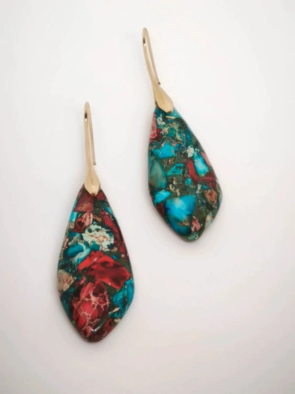 Boucles d'oreilles en variscite.